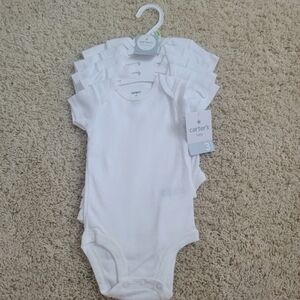 NWT Carter's Baby 3 Months Multipack 5 Cotton White Bodysuits Boy Girl Nuetral